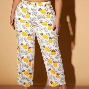 Multicolored pineapple crop jeans.